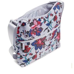 Vera Bradley White and Pink Floral Outlet Hipster Messenger Crossbody Bag